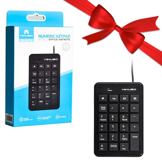 بسته 1+5 کیبورد اعداد سیم دار میکاسو (MIKUSO) مدل KB-047U (یک عدد هدیه)