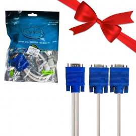 بسته 1+5 کابل VGA دو به یک کایزر (KAISER) طول 20 سانتی متر (یک عدد هدیه)