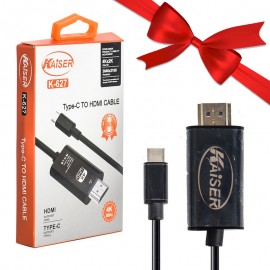 بسته 1+5 کابل MHL تایپ سی (Type-C To HDMI) کایزر (KAISER) طول 2 متر مدل K-627 (یک عدد هدیه)