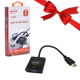 بسته 1+5 کابل تبدیل HDMI TO VGA همراه کابل صدا کایزر (KAISER) مدل K-623 (یک عدد هدیه)