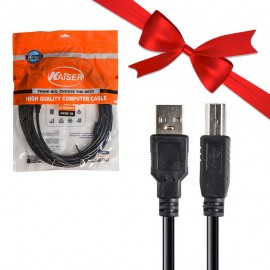 بسته 1+5 کابل پرینتر USB AM/BM کایزر (KAISER) طول 5 متر (یک عدد هدیه)
