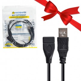 بسته 1+5 کابل افزایش طول USB 2.0 انوشان (ANOSHAN) طول 1.5 متر (یک عدد هدیه)