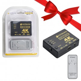 بسته 1+5 سوئیچ 1*3 پورت HDMI ریموت دار انوشان (ANOSHAN) مدل A-822 (یک عدد هدیه)