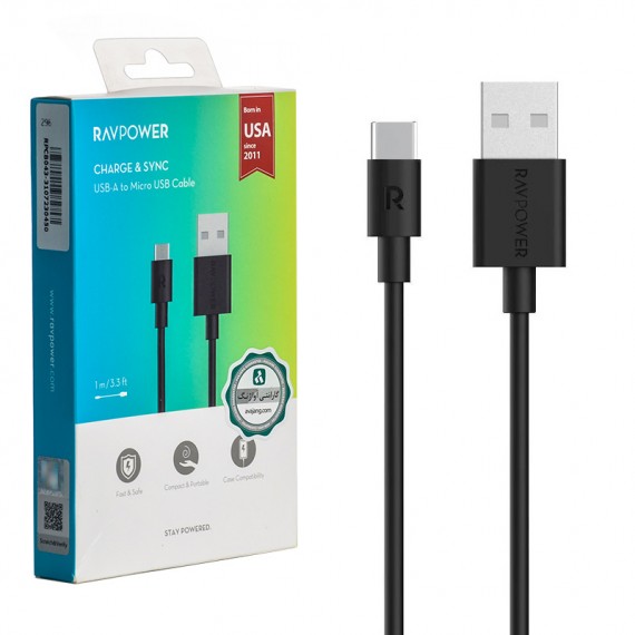 کابل اندروید (MicroUSB) راوپاور (RAVPOWER) طول 1 متر مدل RP-CB043