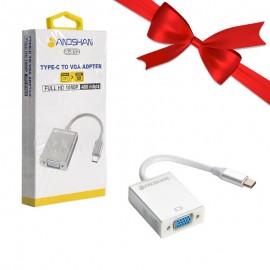 بسته 1+5 تبدیل Type-C To VGA انوشان (ANOSHAN) مدل A-812 (یک عدد هدیه)