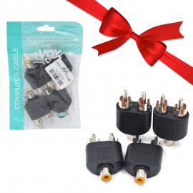 بسته 1+2 بسته 4 عددی تبدیل دو سر نر به AV ایکس وکس (xvox) (یک عدد هدیه)