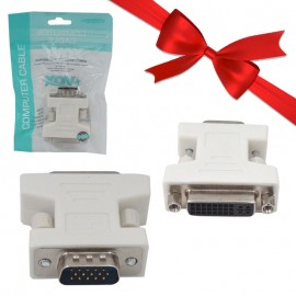 بسته 1+2 تبدیل نری VGA به مادگی DVI ایکس وکس (xvox) (یک عدد هدیه)