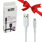 بسته 1+3 کابل آیفون(lightning) 1.2 متری کی نت (Knet) PVC JACKET مدل K-CUL02012 (یک عدد هدیه)