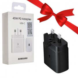 بسته 1+3 کلگی شارژر سه شاخه اروپایی سامسونگ (Samsung) 45W کپی (یک عدد هدیه)