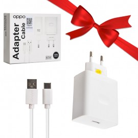 بسته 1+3 فست شارژر تک پورت + کابل تایپ سی اپو (OPPO) 80W مدل VCB8JACH کپی (یک عدد هدیه)