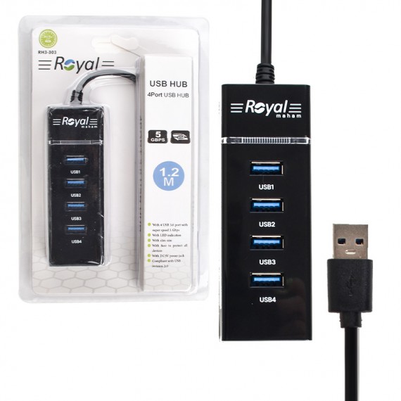 هاب 4 پورت USB3.0 رویال (Royal) مدل RH3-303