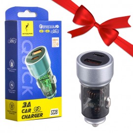 بسته 1+5 شارژر فندکی 20 وات دو پورت اسکای دلفین (SKYDOLPHIN) مدل SZ28 (یک عدد هدیه)