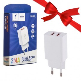 بسته 1+5 کلگی شارژر 12 وات 2 پورت اسکای دلفین (SKYDOLPHIN) مدل SC03 (یک عدد هدیه)