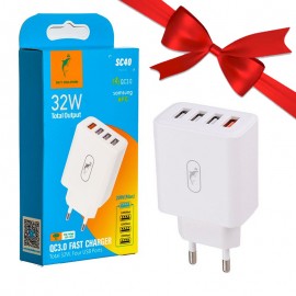 بسته 1+5 کلگی شارژر 32 وات 4 پورت اسکای دلفین (SKYDOLPHIN) مدل SC40 (یک عدد هدیه)