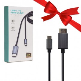 بسته 1+3 کابل MHL تایپ سی (Type-C To HDMI) طول 2 متر مدل L17 (یک عدد هدیه)