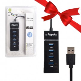بسته 1+5 هاب 4 پورت USB3.0 رویال (Royal) مدل RH3-303 (یک عدد هدیه)