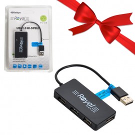 بسته 1+5 هاب 4 پورت USB 2.0 رویال (Royal) مدل RH2-210 (یک عدد هدیه)