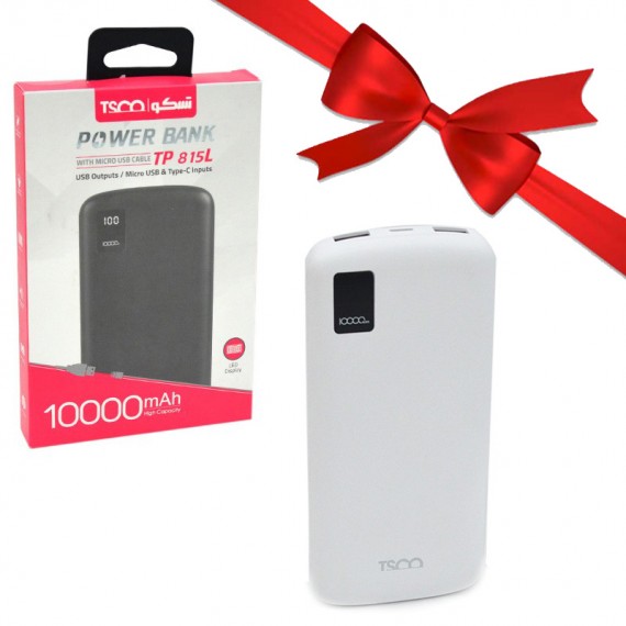 بسته 1+2 پاوربانک تسکو (TSCO) مدل TP 815L ظرفیت 10000mAh (یک عدد هدیه)