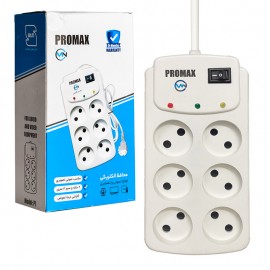 محافظ برق لوازم صوتی تصویری پرومکس (PROMAX) 6 خانه 3 متری مدل P1