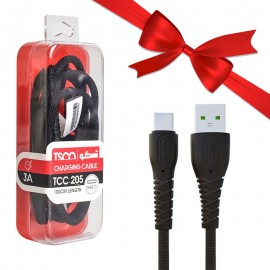 بسته 1+10 کابل تایپ سی (Type-C) تسکو (TSCO) طول 1 متر مدل TCC 205 (یک عدد هدیه)