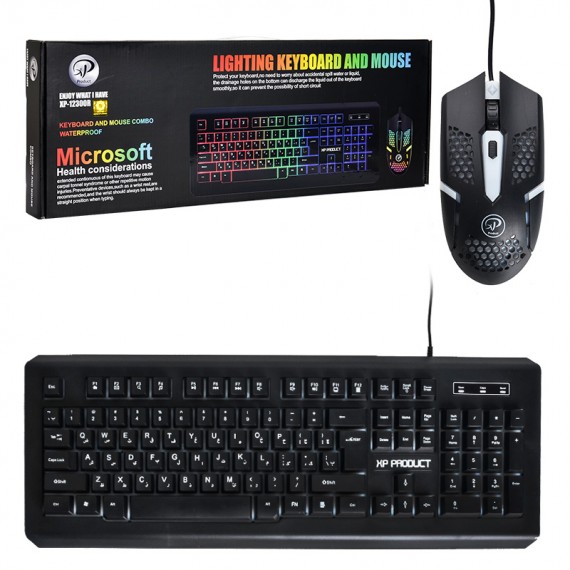 کیبورد و موس سیم دار بک لایت RGB ایکس پی (XP) مدل XP-12300R
