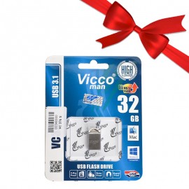 بسته 1+5 فلش ویکومن (Vicco man) مدل 32GB VC 376 S USB 3.1 (یک عدد هدیه)