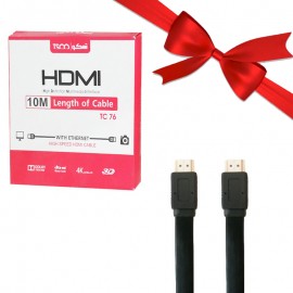 بسته 1+4 کابل HDMI فلت تسکو (TSCO) طول 10 متر مدل TC 76 (یک عدد هدیه)
