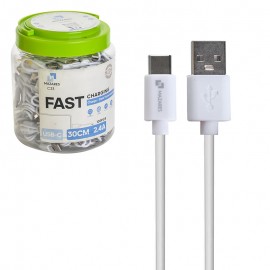 کابل تایپ سی (Type-C) پاوربانکی مازارس (MAZARES) طول 30 سانتی متر مدل C33 (بسته 100 عددی)