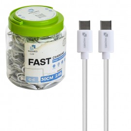کابل تایپ سی به تایپ سی (Type-C to Type-C) پاوربانکی مازارس (MAZARES) طول 30 سانتی متر مدل C22 (بسته 100 عددی)