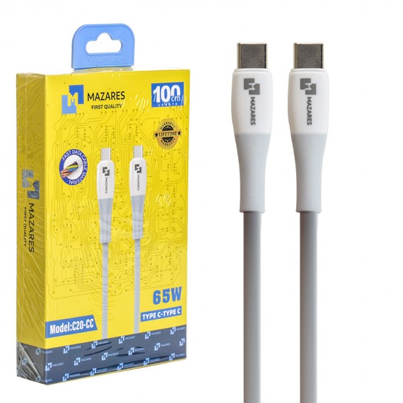 کابل تایپ سی به تایپ سی (Type-C to Type-C) مازارس (MAZARES) طول 1 متر مدل C20-CC
