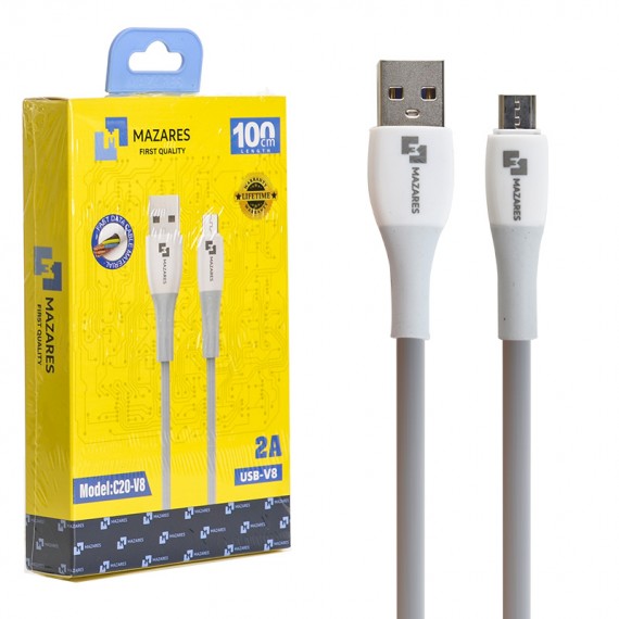 کابل اندروید (MicroUSB) مازارس (MAZARES) طول 1 متر مدل C20-V8