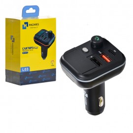 شارژر فندکی 25 وات سه پورت + FM پلیر بلوتوثی مازارس (MAZARES) مدل L03