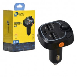 شارژر فندکی 25 وات سه پورت + FM پلیر بلوتوثی مازارس (MAZARES) مدل L04