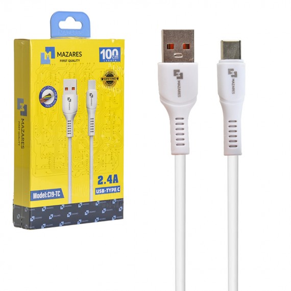 کابل تایپ سی (Type-C) مازارس (MAZARES) طول 1 متر مدل C19-TC