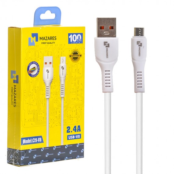 کابل اندروید (MicroUSB) مازارس (MAZARES) طول 1 متر مدل C19-V8