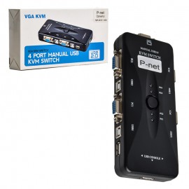 KVM سوئیچ 4 پورت دستی USB پی نت (P-net) مدل 4UK