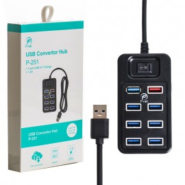 هاب 7 پورت USB 3.0 پی نت (P-net) طول 1.2 متر مدل P-251