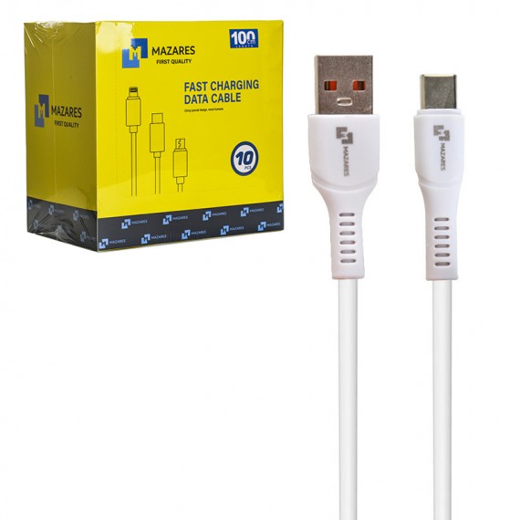 کابل تایپ سی (Type-C) مازارس (MAZARES) طول 1 متر مدل C19-TC (10 عددی)