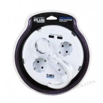 رابط برق 4 خانه 1.5 متری Knet Plus مدل Kp-PS01-USB