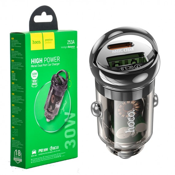 شارژر فندکی 30 وات دو پورت هوکو (hoco) مدل Z53A