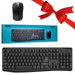 بسته 1+5 کیبورد و موس بی سیم رپو (RAPOO) مدل X1800Pro (یک عدد هدیه)