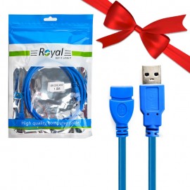 بسته 1+5 کابل افزایش طول USB 3.0 رویال (Royal) طول 1.5 متر (یک عدد هدیه)