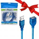 بسته 1+5 کابل افزایش طول USB شیلدار طول 3 متر رویال (Royal) (یک عدد هدیه)