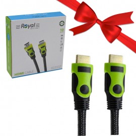بسته 1+5 کابل (1 + 14) HDMI 1.4 کنفی طول 10 متر رویال (ROYAL) (یک عدد هدیه)
