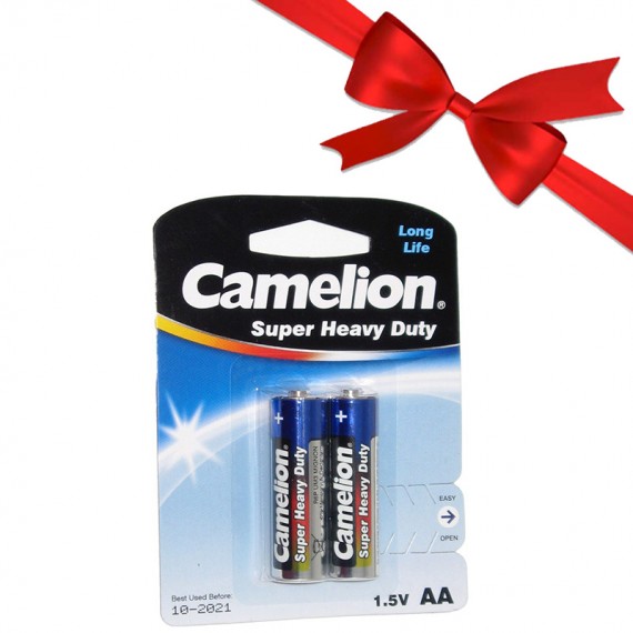 بسته 1+7 باتری قلمی کملیون (Camelion) مدل Super Heavy Duty (کارتی 2 تایی) (یک عدد هدیه)