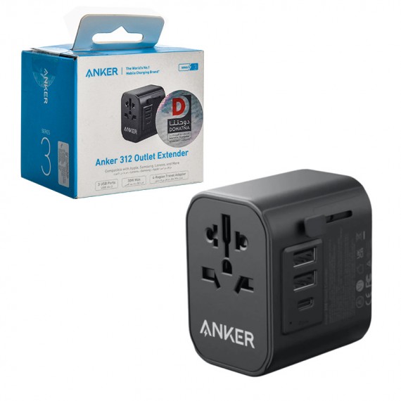 کلگی شارژر 30 وات سه پورت + 4 تبدیل مختلف انکر (ANKER) مدل A9212K11