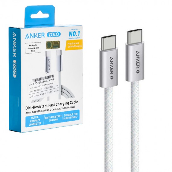 کابل تایپ سی به تایپ سی (Type-C To Type-C) انکر (ANKER) طول 1.8 متر مدل A8060H22
