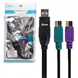 کابل تبدیل PS2 To USB دی تک (DTECH) طول 10 سانتی متر مدل 30105