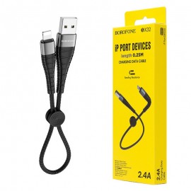 کابل آیفون (Lightning) پاوربانکی بروفون (BOROFONE) طول 25 سانتی متر مدل BX32