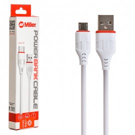 کابل اندروید (MicroUSB) پاوربانکی میلر (Miller) طول 30 سانتی متر مدل CA-1442